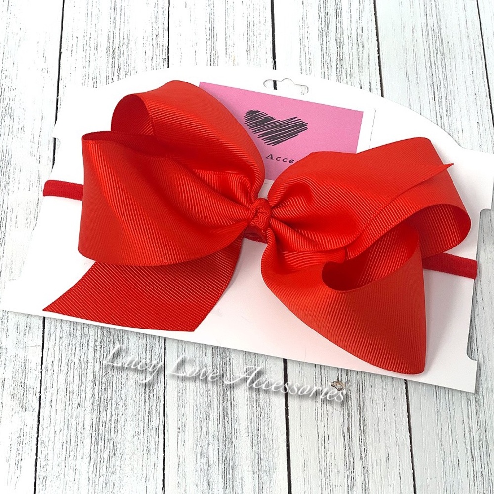 Handmade 6” Red Knotted Bow Headband!